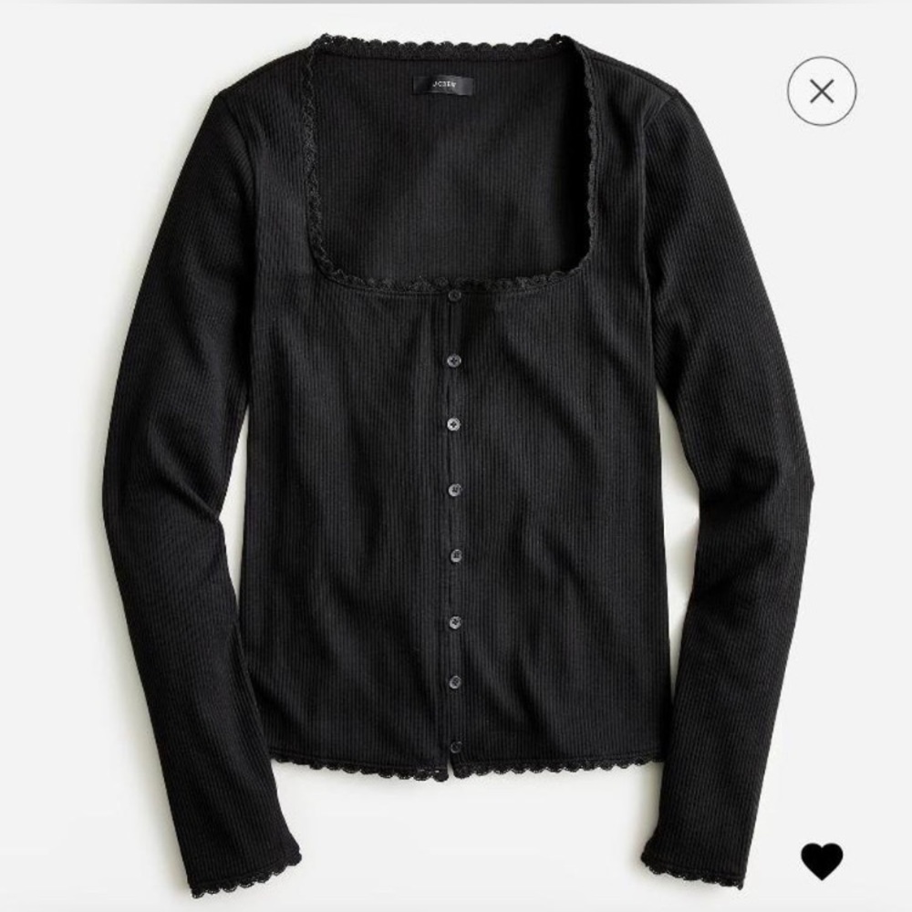 J.Crew Black Ribbed Cardigan
